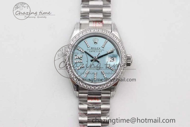 Sophisticated Datejust 28mm 279179 SS Crystals TWF Best Edition Blue Dial Star Crystals Markers on SS Oyster Bracelet NH 10193