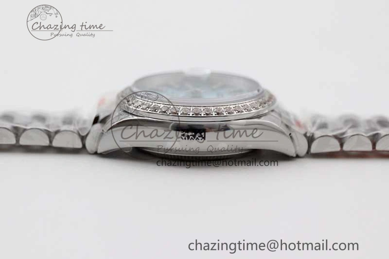 Sophisticated Datejust 28mm 279179 SS Crystals TWF Best Edition Blue Dial Star Crystals Markers on SS Oyster Bracelet NH 10193
