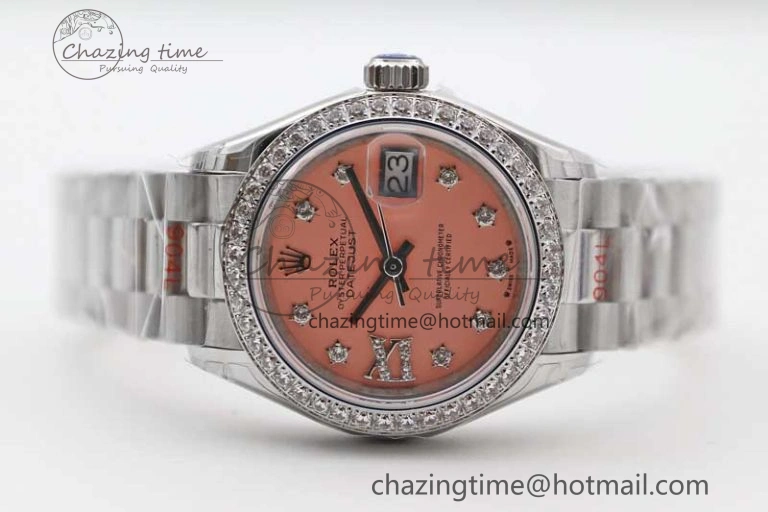 Datejust 28mm 279179 SS Crystals TWF Best Edition Pink Dial Star Crystals Markers on SS Oyster Bracelet NH Practical 10195