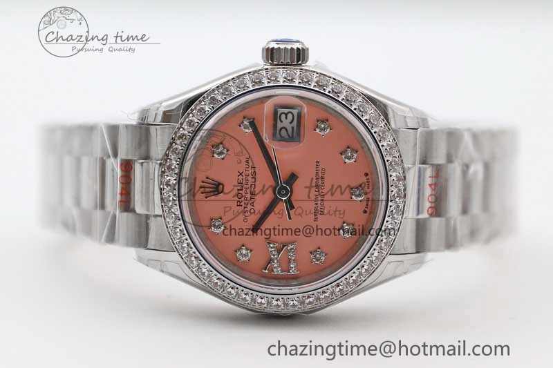 Datejust 28mm 279179 SS Crystals TWF Best Edition Pink Dial Star Crystals Markers on SS Oyster Bracelet NH Practical 10195