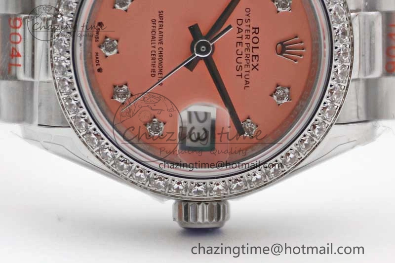 Datejust 28mm 279179 SS Crystals TWF Best Edition Pink Dial Star Crystals Markers on SS Oyster Bracelet NH Practical 10195
