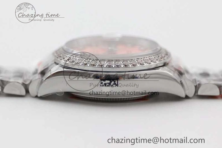 Datejust 28mm 279179 SS Crystals TWF Best Edition Pink Dial Star Crystals Markers on SS Oyster Bracelet NH Practical 10195