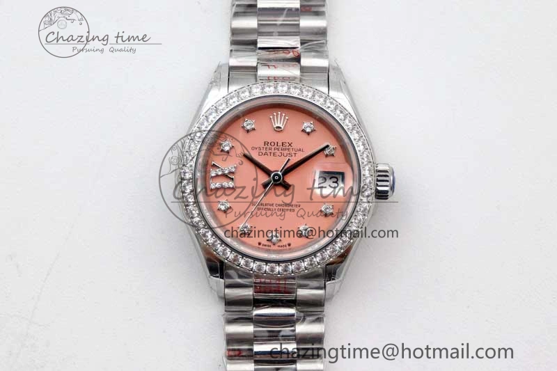 Datejust 28mm 279179 SS Crystals TWF Best Edition Pink Dial Star Crystals Markers on SS Oyster Bracelet NH Practical 10195