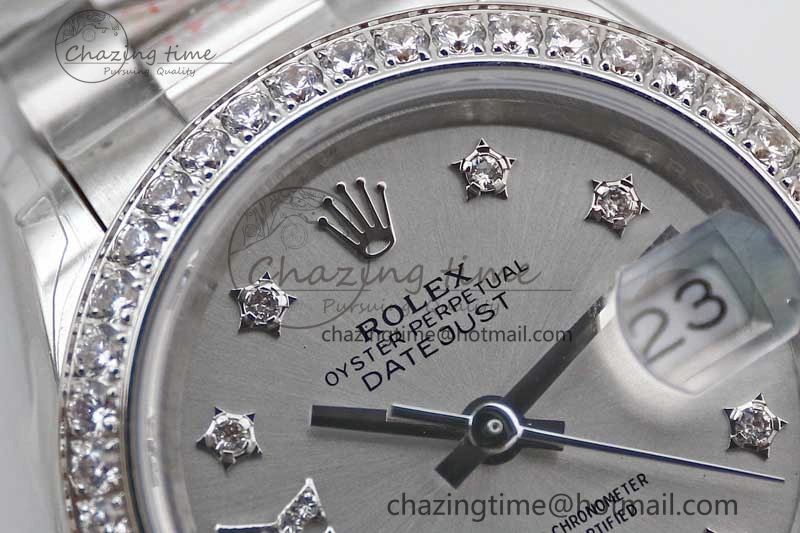 Datejust 28mm 279179 SS Crystals TWF Best Edition Silver Dial Star Crystals Markers on SS Oyster Bracelet NH Flexible 2145