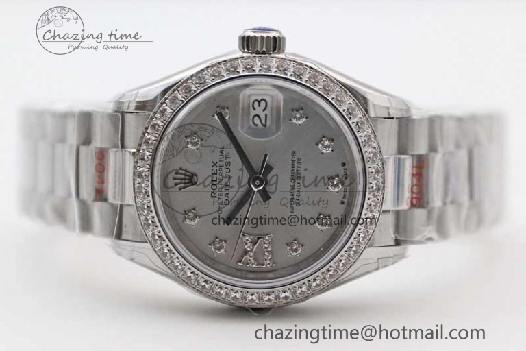 Datejust 28mm 279179 SS Crystals TWF Best Edition Silver Dial Star Crystals Markers on SS Oyster Bracelet NH Flexible 2145
