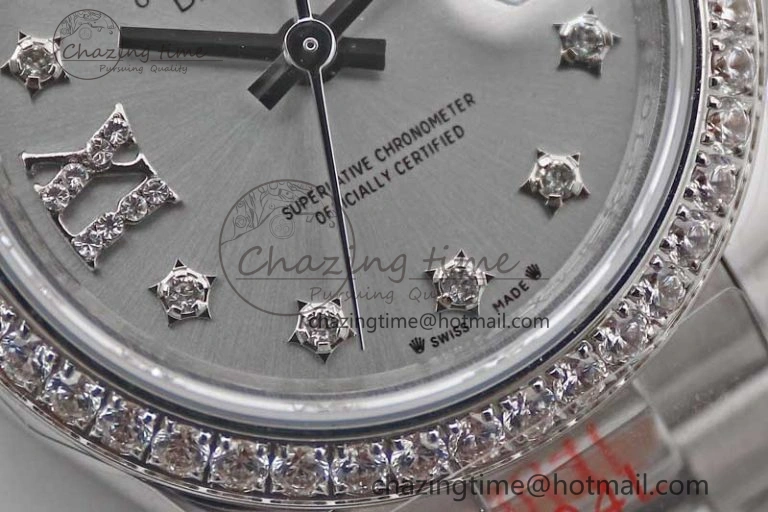 Datejust 28mm 279179 SS Crystals TWF Best Edition Silver Dial Star Crystals Markers on SS Oyster Bracelet NH Flexible 2145
