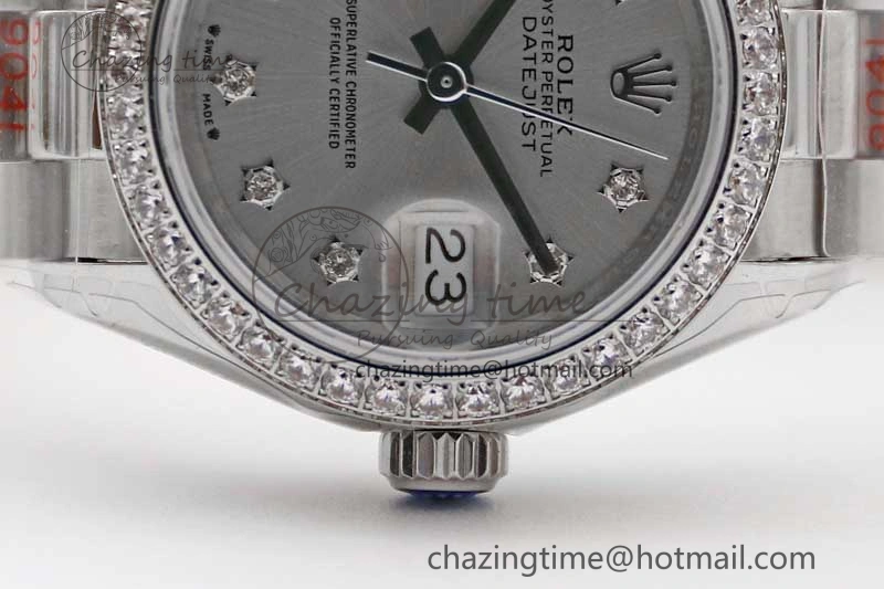 Datejust 28mm 279179 SS Crystals TWF Best Edition Silver Dial Star Crystals Markers on SS Oyster Bracelet NH Flexible 2145