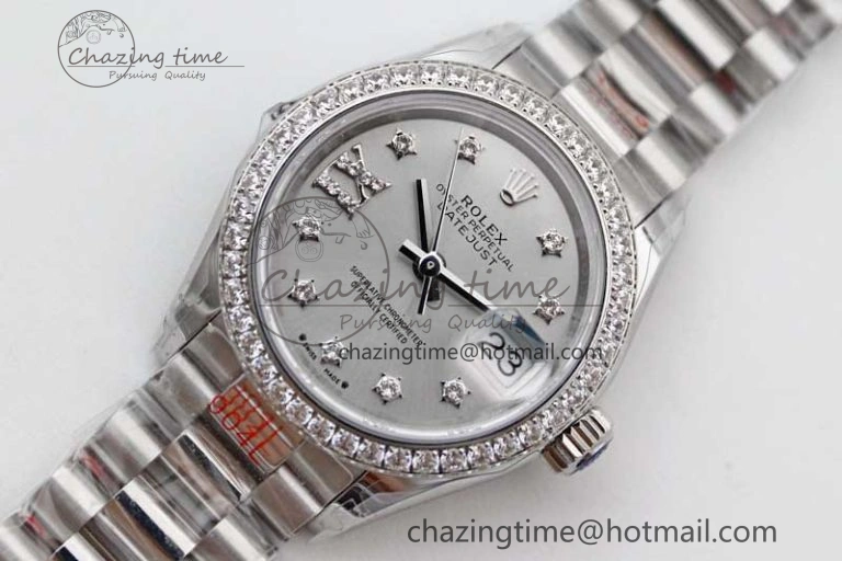 Datejust 28mm 279179 SS Crystals TWF Best Edition Silver Dial Star Crystals Markers on SS Oyster Bracelet NH Flexible 2145