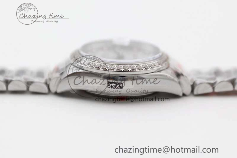 Datejust 28mm 279179 SS Crystals TWF Best Edition Silver Dial Star Crystals Markers on SS Oyster Bracelet NH Flexible 2145