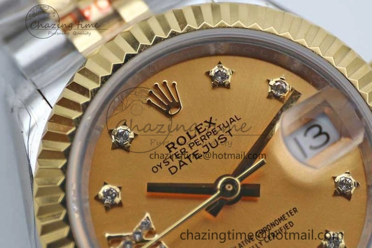 HighPerformance Datejust 28mm 279179 SS YG TWF Best Edition Gold Diamonds Markers Dial on SS YG Jubilee Bracelet NH 10190