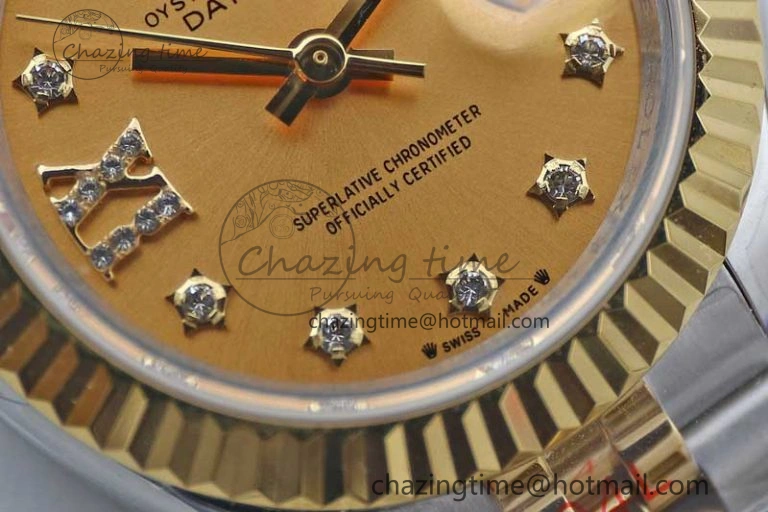 HighPerformance Datejust 28mm 279179 SS YG TWF Best Edition Gold Diamonds Markers Dial on SS YG Jubilee Bracelet NH 10190