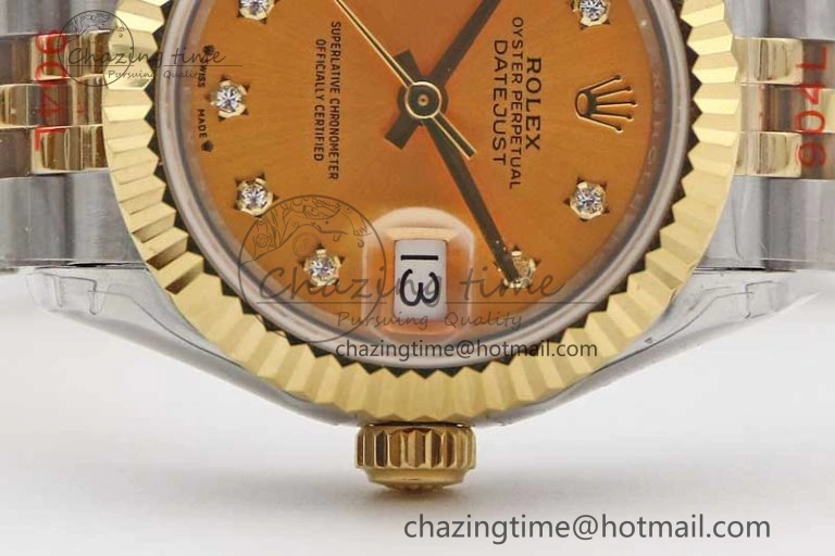 HighPerformance Datejust 28mm 279179 SS YG TWF Best Edition Gold Diamonds Markers Dial on SS YG Jubilee Bracelet NH 10190