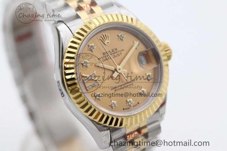 HighPerformance Datejust 28mm 279179 SS YG TWF Best Edition Gold Diamonds Markers Dial on SS YG Jubilee Bracelet NH 10190