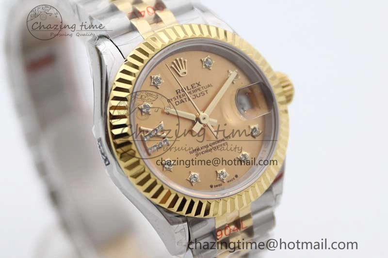 HighPerformance Datejust 28mm 279179 SS YG TWF Best Edition Gold Diamonds Markers Dial on SS YG Jubilee Bracelet NH 10190