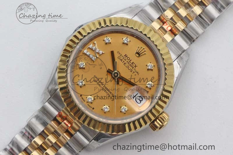 HighPerformance Datejust 28mm 279179 SS YG TWF Best Edition Gold Diamonds Markers Dial on SS YG Jubilee Bracelet NH 10190