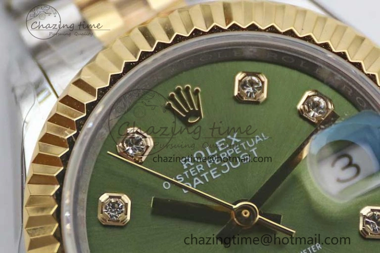 HighQuality Datejust 28mm 279179 SS YG TWF Best Edition Green Diamonds Markers Dial on SS YG Jubilee Bracelet NH 2140