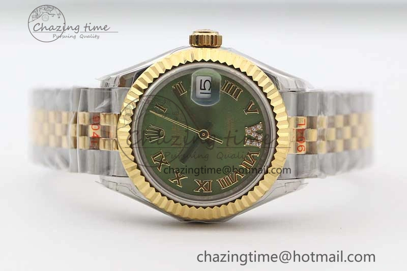 Datejust 28mm 279179 SS YG TWF Best Edition Green Roman Markers Dial on SS Jubilee Bracelet NH Neat 10191