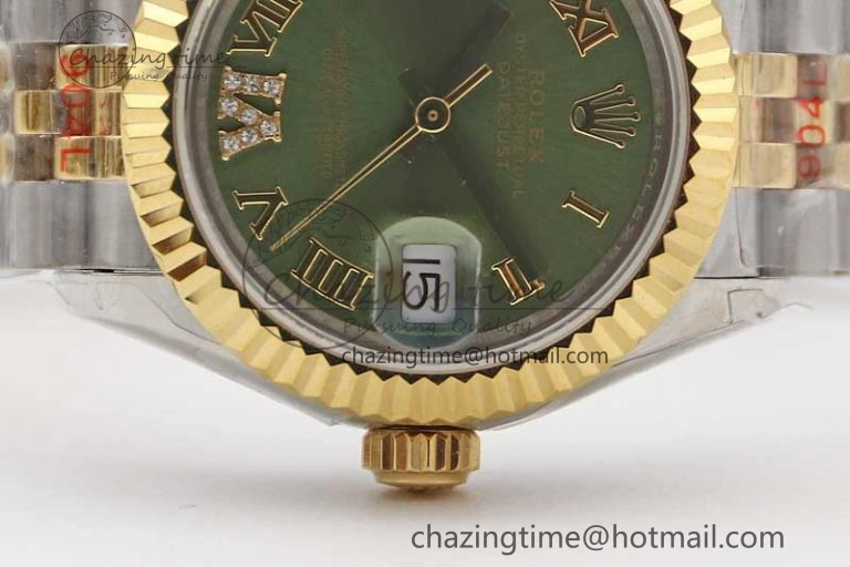 Datejust 28mm 279179 SS YG TWF Best Edition Green Roman Markers Dial on SS Jubilee Bracelet NH Neat 10191