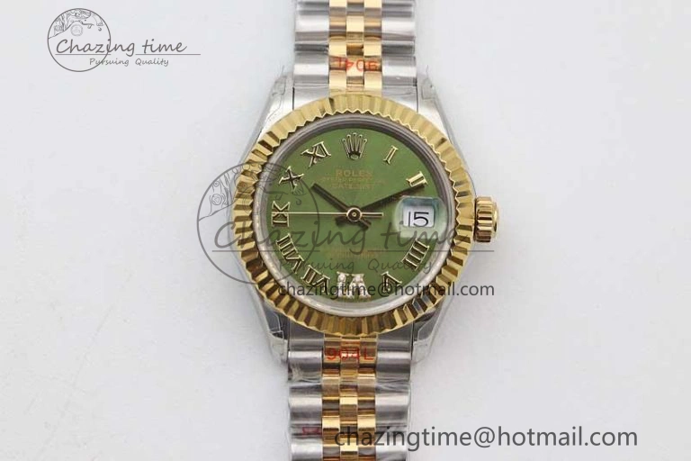 DailyWear Datejust 28mm 279179 SS YG TWF Best Edition Green Roman Markers Dial on SS Jubilee Bracelet NH 2143