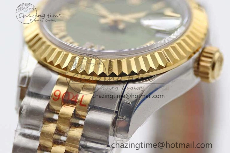 Datejust 28mm 279179 SS YG TWF Best Edition Green Roman Markers Dial on SS Jubilee Bracelet NH Neat 10191