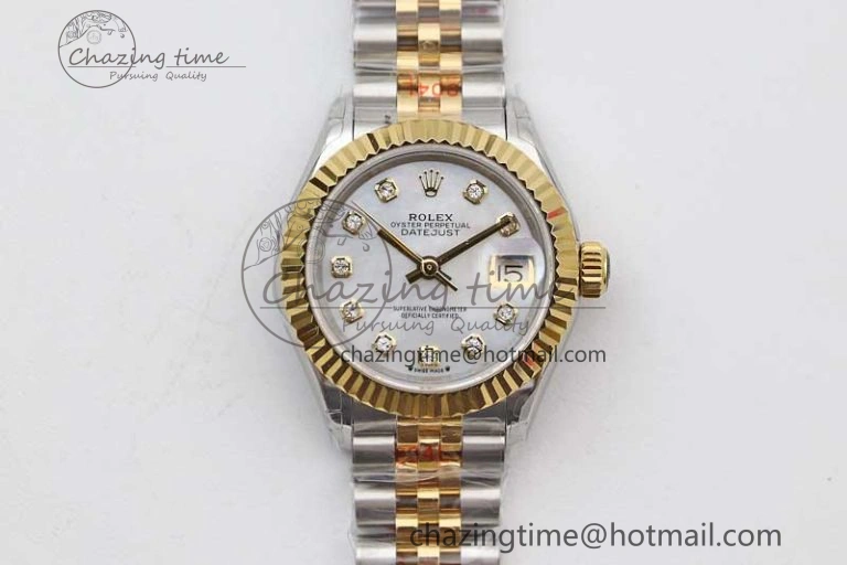 Datejust 28mm 279179 SS YG TWF Best Edition White Diamonds Markers Dial on SS YG Jubilee Bracelet NH MultiPurpose 2144