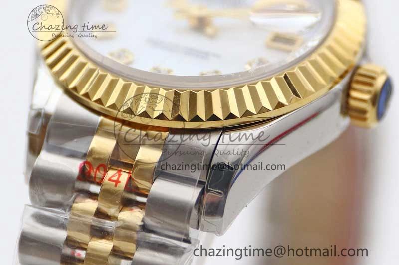 Lightweight Datejust 28mm 279179 SS YG TWF Best Edition White Diamonds Markers Dial on SS YG Jubilee Bracelet NH 10192