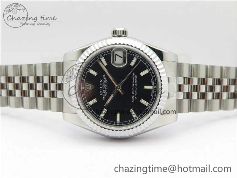 Modern Datejust 31mm 178274 SS GSF Best Edition Black Stick Markers Dial on SS Jubilee Bracelet SEIKO NH05A 3049