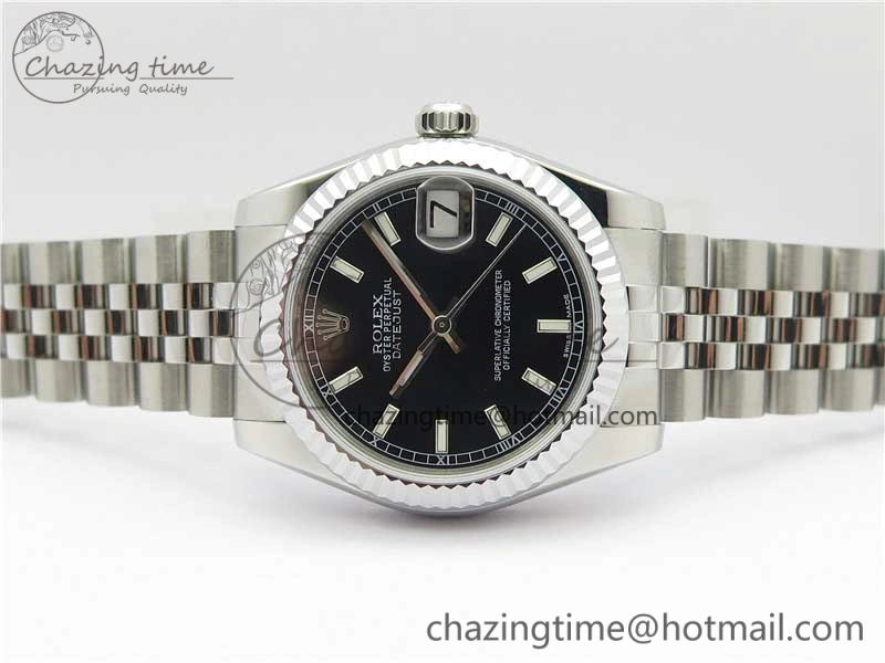 Modern Datejust 31mm 178274 SS GSF Best Edition Black Stick Markers Dial on SS Jubilee Bracelet SEIKO NH05A 3049