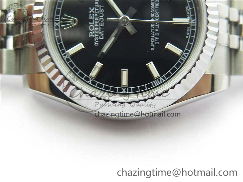 Modern Datejust 31mm 178274 SS GSF Best Edition Black Stick Markers Dial on SS Jubilee Bracelet SEIKO NH05A 3049