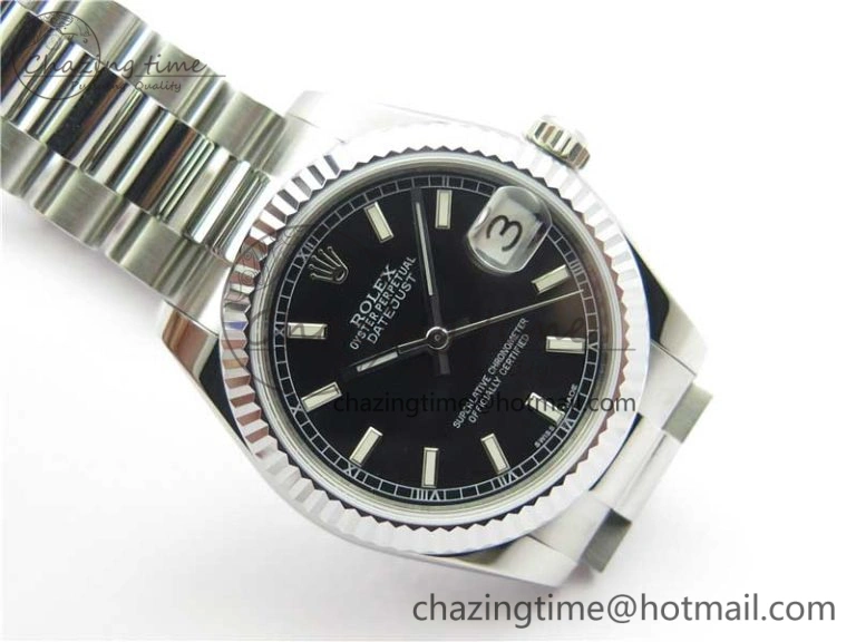 Datejust 31mm 178274 SS GSF Best Edition Black Stick Markers Dial on SS President Bracelet SEIKO NH05A Lightweight 3058