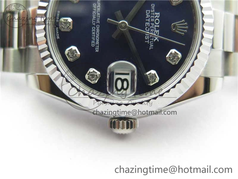 Neat Datejust 31mm 178274 SS GSF Best Edition Blue Crystal Markers Dial on SS President Bracelet SEIKO NH05A 10502