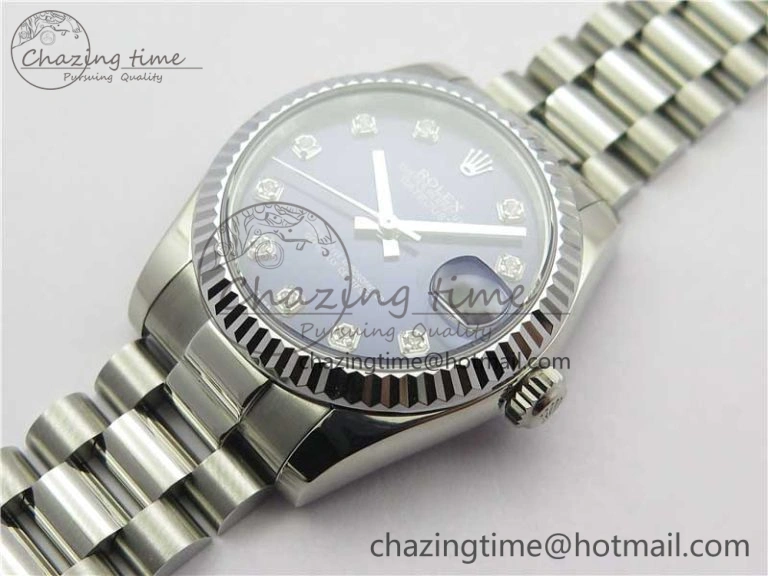 Neat Datejust 31mm 178274 SS GSF Best Edition Blue Crystal Markers Dial on SS President Bracelet SEIKO NH05A 10502