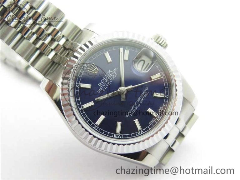 Breathable Datejust 31mm 178274 SS GSF Best Edition Blue Stick Markers Dial on SS Jubilee Bracelet SEIKO NH05A 10496