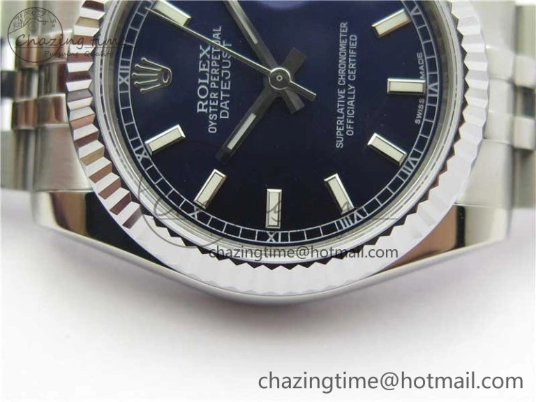 Breathable Datejust 31mm 178274 SS GSF Best Edition Blue Stick Markers Dial on SS Jubilee Bracelet SEIKO NH05A 10496