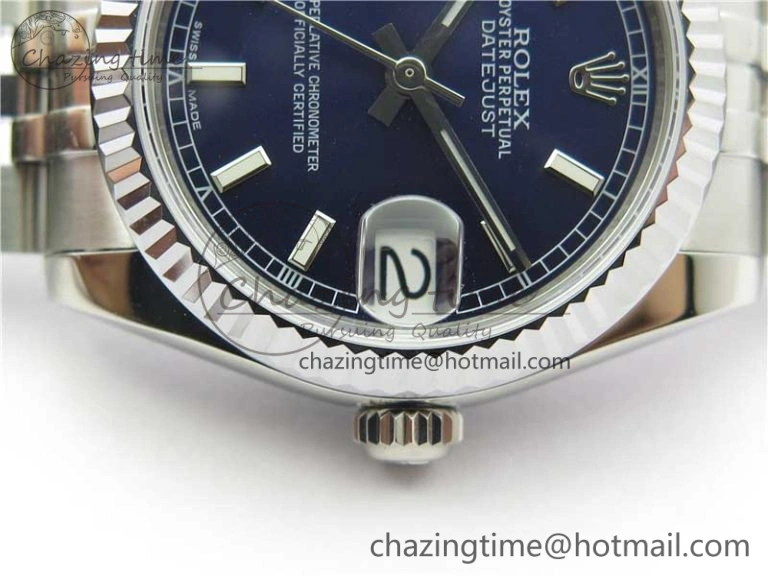 Breathable Datejust 31mm 178274 SS GSF Best Edition Blue Stick Markers Dial on SS Jubilee Bracelet SEIKO NH05A 10496