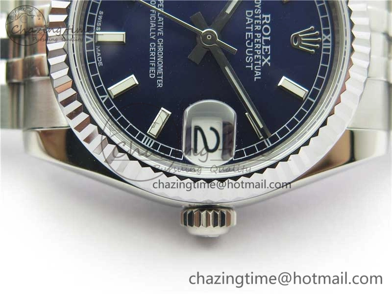 Breathable Datejust 31mm 178274 SS GSF Best Edition Blue Stick Markers Dial on SS Jubilee Bracelet SEIKO NH05A 10496