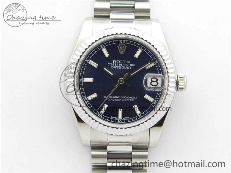 SmartChoice Datejust 31mm 178274 SS GSF Best Edition Blue Stick Markers Dial on SS President Bracelet SEIKO NH05A 10506