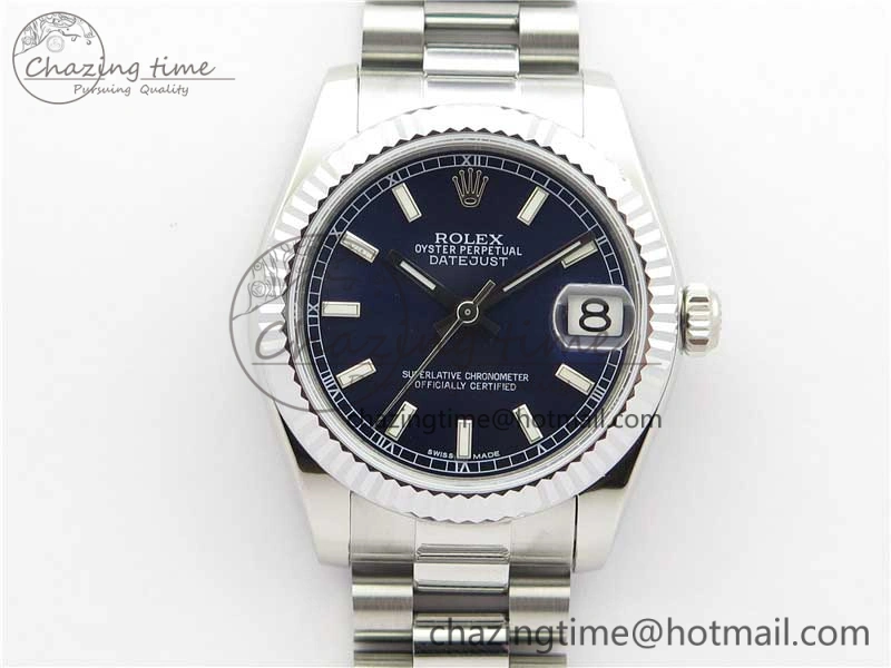SmoothTexture Datejust 31mm 178274 SS GSF Best Edition Blue Stick Markers Dial on SS President Bracelet SEIKO NH05A 3057