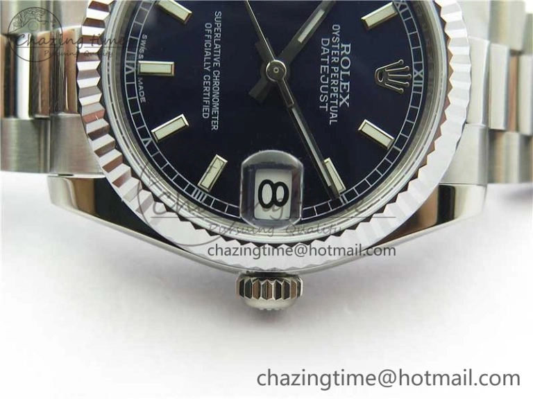 SmoothTexture Datejust 31mm 178274 SS GSF Best Edition Blue Stick Markers Dial on SS President Bracelet SEIKO NH05A 3057