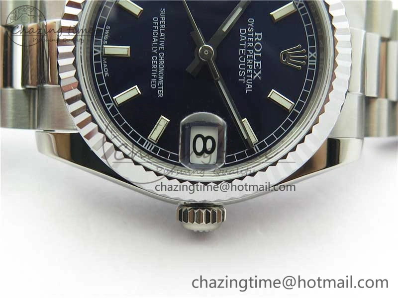 SmoothTexture Datejust 31mm 178274 SS GSF Best Edition Blue Stick Markers Dial on SS President Bracelet SEIKO NH05A 3057