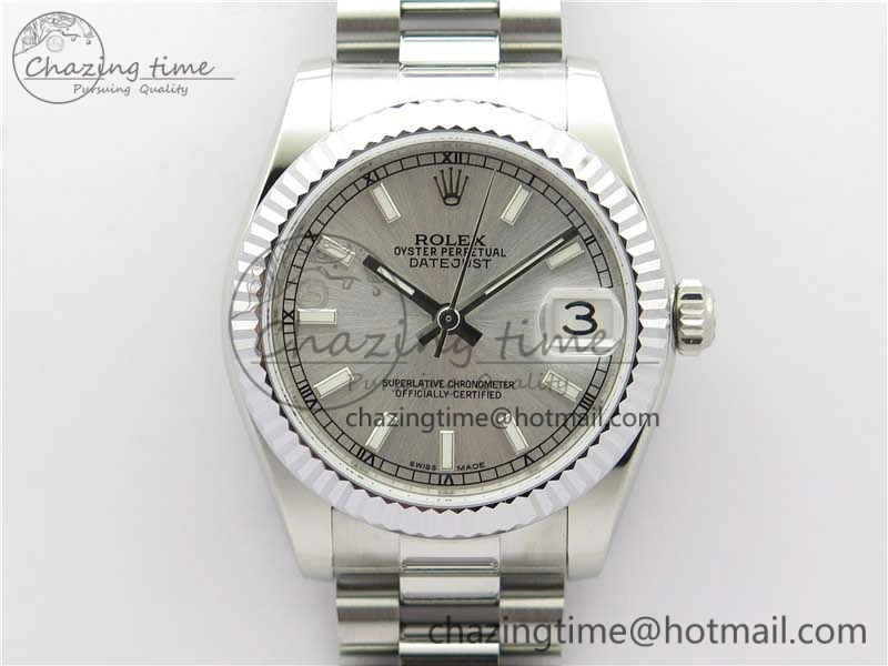 Datejust 31mm 178274 SS GSF Best Edition Silver Stick Markers Dial on SS President Bracelet SEIKO NH05A WrinkleFree 3056