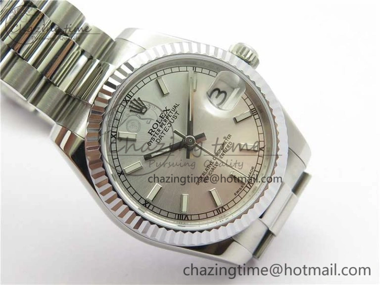 Datejust 31mm 178274 SS GSF Best Edition Silver Stick Markers Dial on SS President Bracelet SEIKO NH05A WrinkleFree 3056