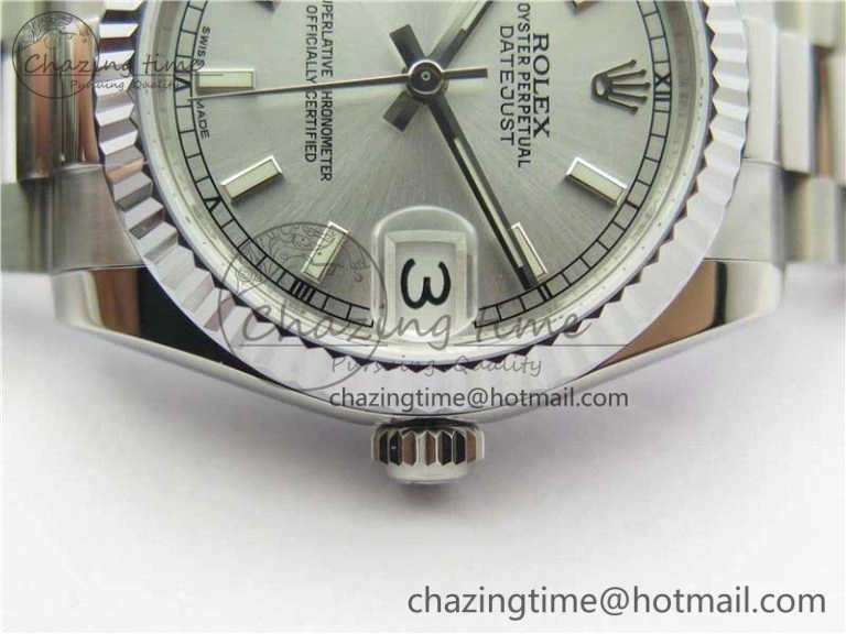 Datejust 31mm 178274 SS GSF Best Edition Silver Stick Markers Dial on SS President Bracelet SEIKO NH05A WrinkleFree 3056