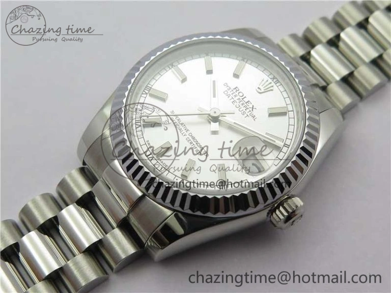Datejust 31mm 178274 SS GSF Best Edition Silver Stick Markers Dial on SS President Bracelet SEIKO NH05A WrinkleFree 3056