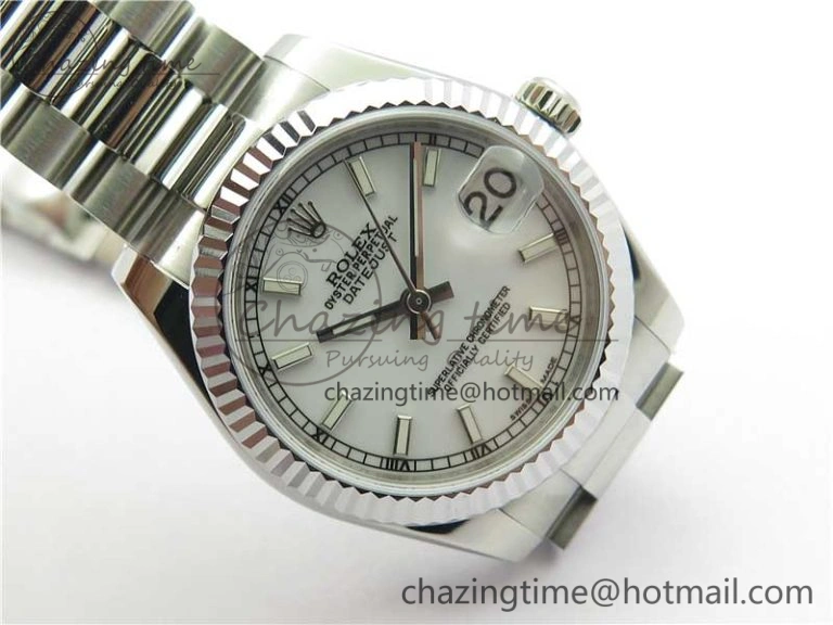 Datejust 31mm 178274 SS GSF Best Edition White Stick Markers Dial on SS President Bracelet SEIKO NH05A Stretchable 3059