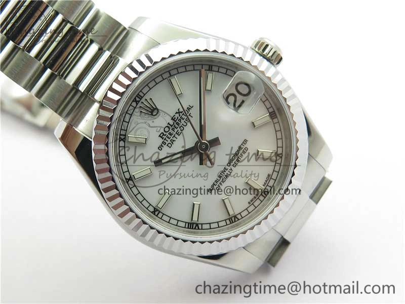Datejust 31mm 178274 SS GSF Best Edition White Stick Markers Dial on SS President Bracelet SEIKO NH05A Stretchable 3059