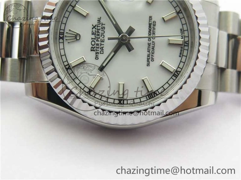 Datejust 31mm 178274 SS GSF Best Edition White Stick Markers Dial on SS President Bracelet SEIKO NH05A Stretchable 3059