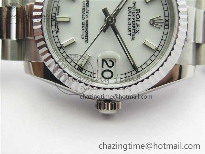 Datejust 31mm 178274 SS GSF Best Edition White Stick Markers Dial on SS President Bracelet SEIKO NH05A Stretchable 3059
