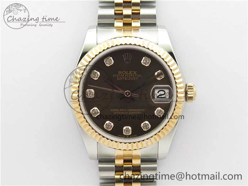 Datejust 31mm 178274 SS RG GSF Best Edition Brown Crystal Markers Dial on SS RG Jubilee Bracelet SEIKO NH05A MultiPurpose 10491