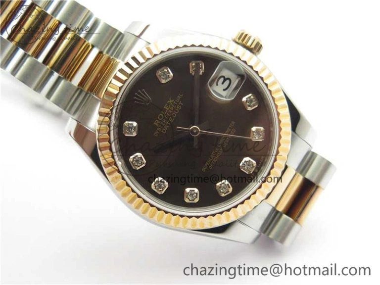 Datejust 31mm 178274 SS RG GSF Best Edition Brown Crystal Markers Dial on SS RG President Bracelet SEIKO NH05A EasyMatch 3050